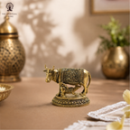 Brass Cow and Calf Statue - 2 Inch
