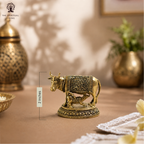 Brass Cow and Calf Statue - 2 Inch