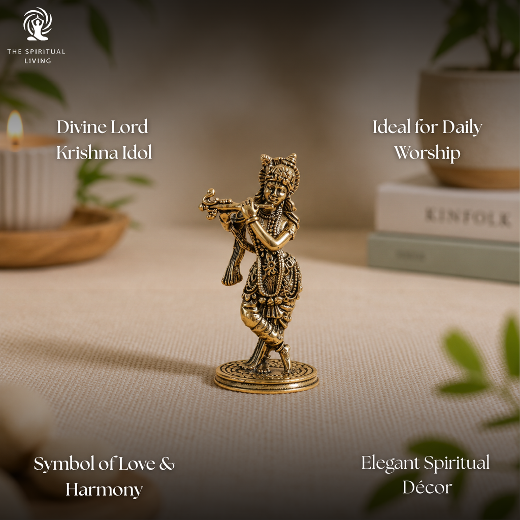 Lord Krishna Statue Playing Flute | 2.5 Inch | Idol Small | Murti | Kanha for Home Temple Puja | Murli Manohar | જય શ્રી કૃષ્ણ |
