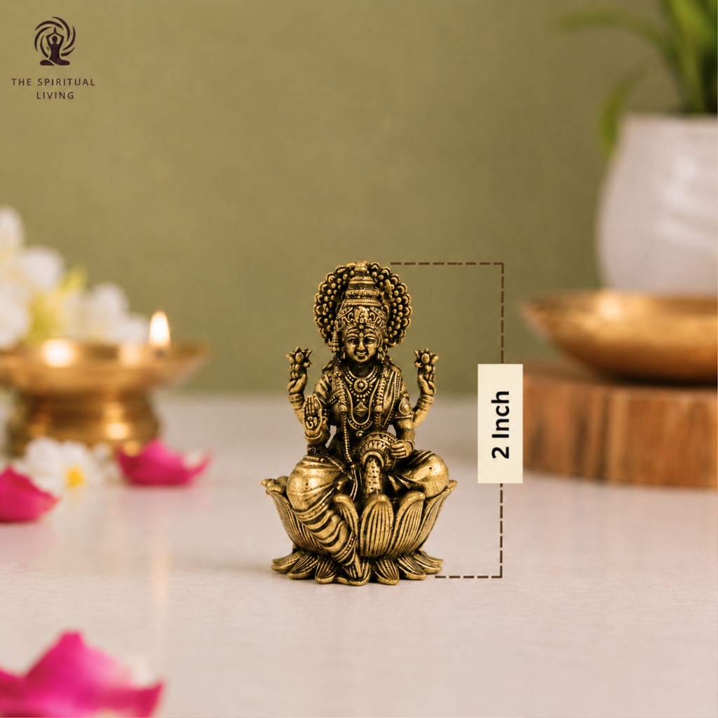 Pure Brass Lakshmi Devi Idol | 2 Inch | Idol For Pooja Room - Home Decor |