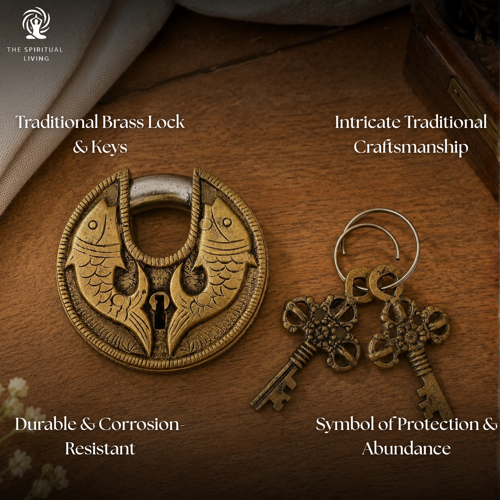 Brass Lock and Keys for Home - 3 INCH