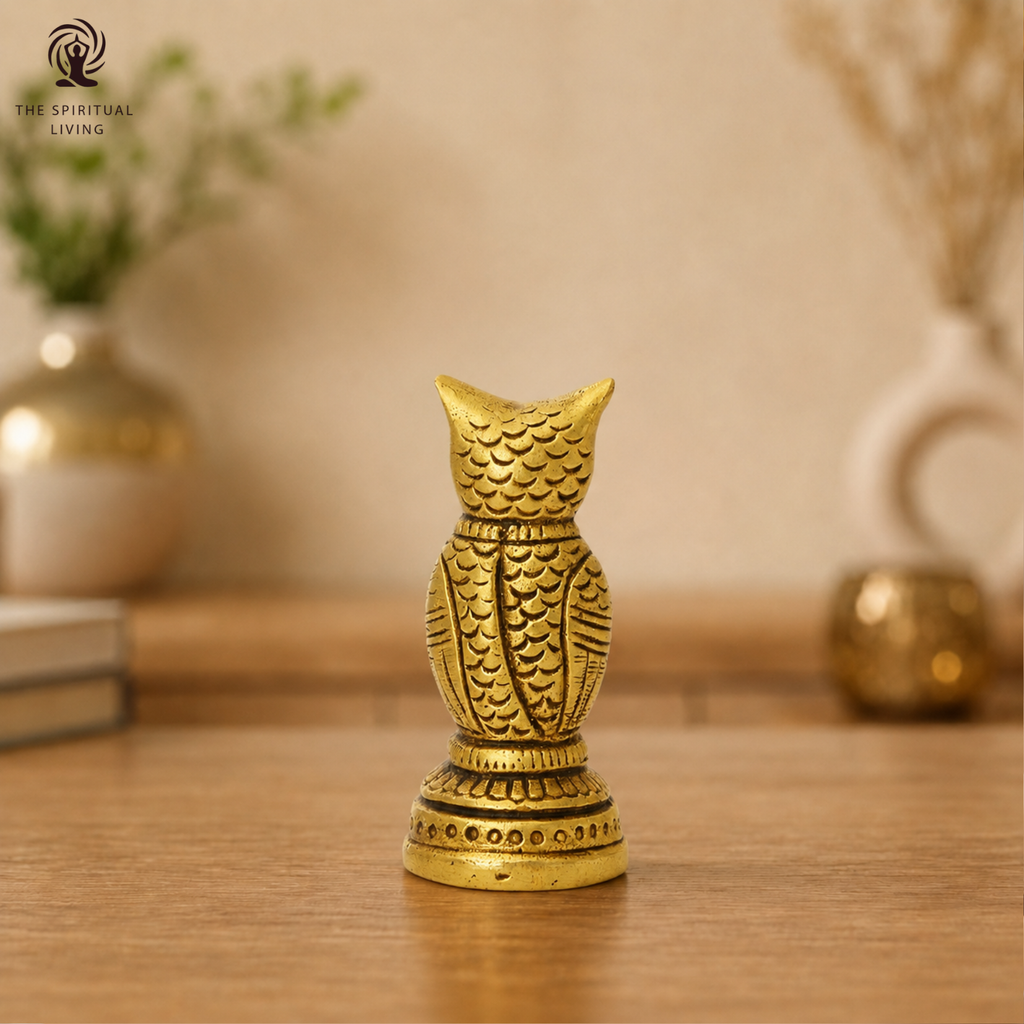 Brass Owl Statue for Vastu - 2.5 Inch