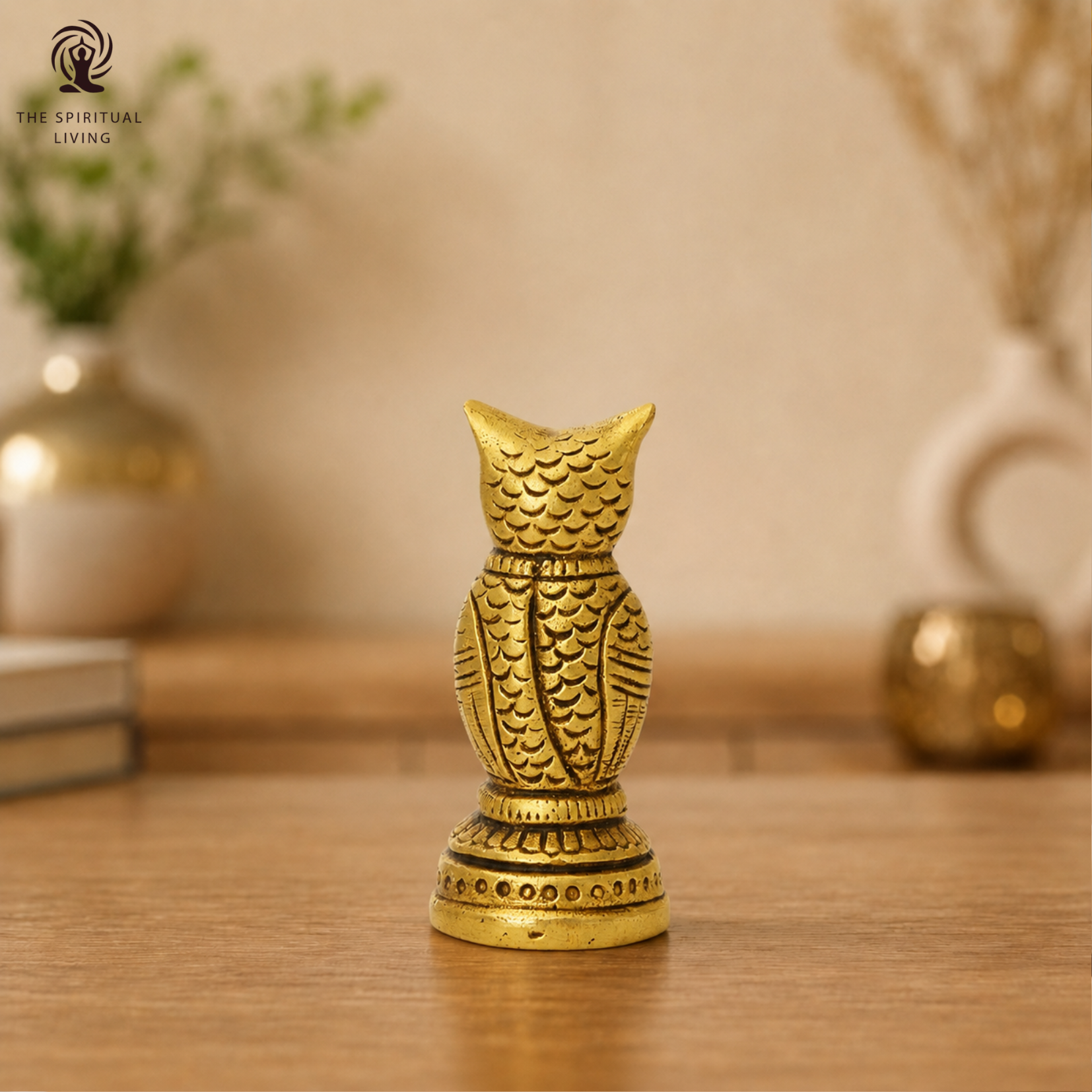 Brass Owl Statue for Vastu - 2.5 Inch