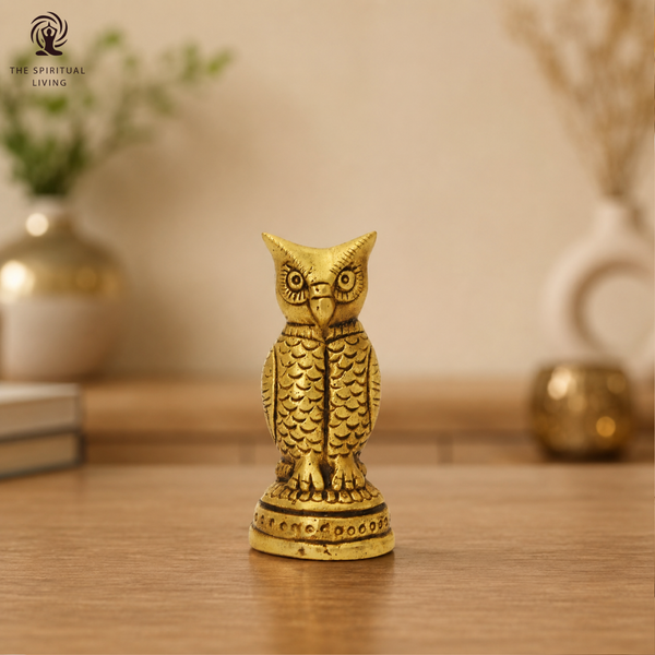 Brass Owl Statue for Vastu - 2.5 Inch