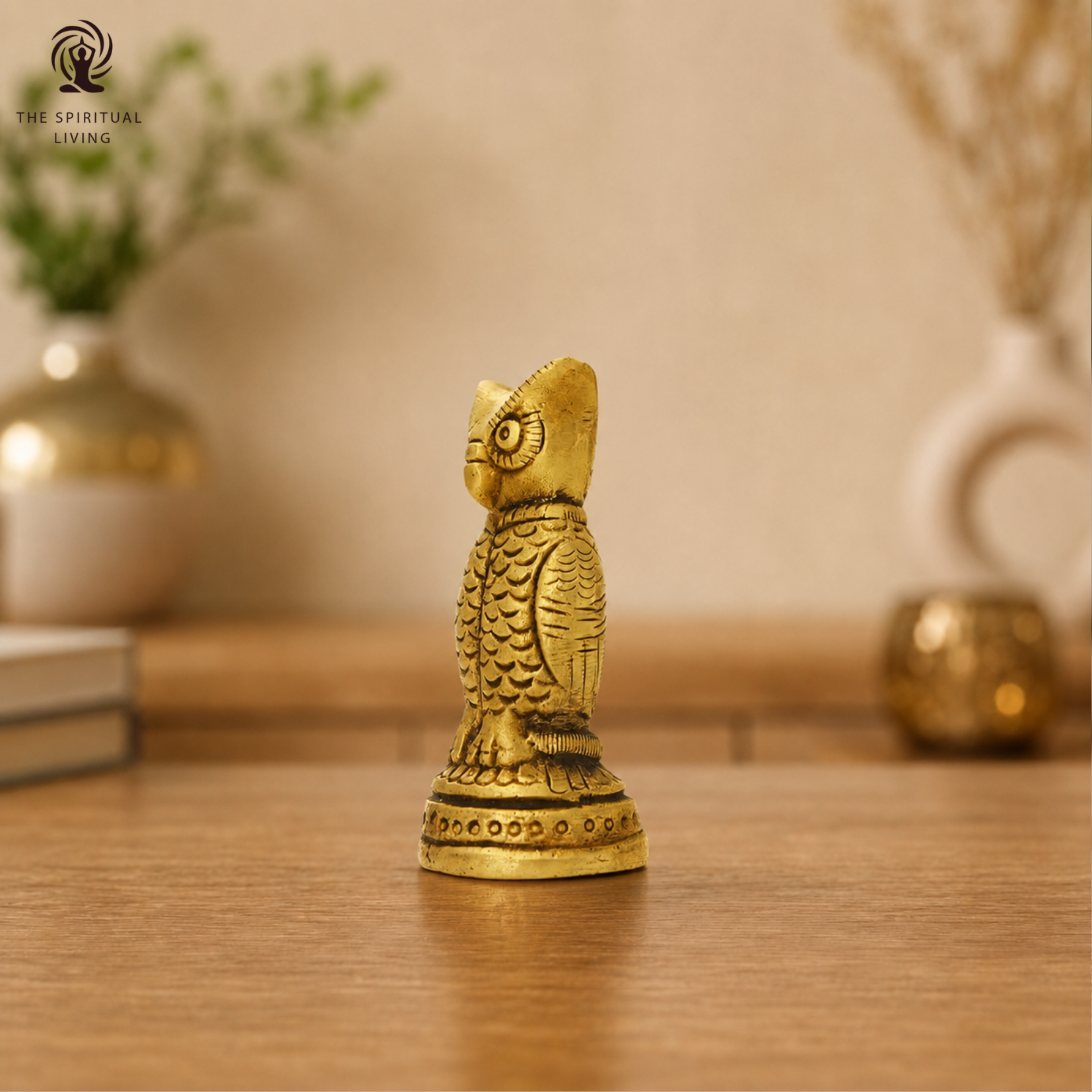 Brass Owl Statue for Vastu - 2.5 Inch
