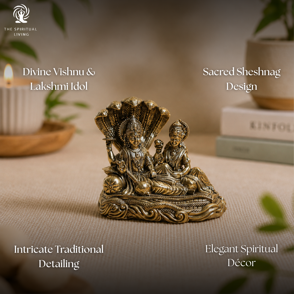 Brass Vishnu Laxmi on Sheshnag Idol | 2 Inch