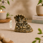 Brass Vishnu Laxmi on Sheshnag Idol | 2 Inch