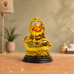 Laughing Buddha Idol on Arowana Fish | 4 Inch |