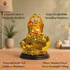 Laughing Buddha Idol on Arowana Fish | 4 Inch |