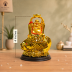 Laughing Buddha Idol on Arowana Fish | 4 Inch |