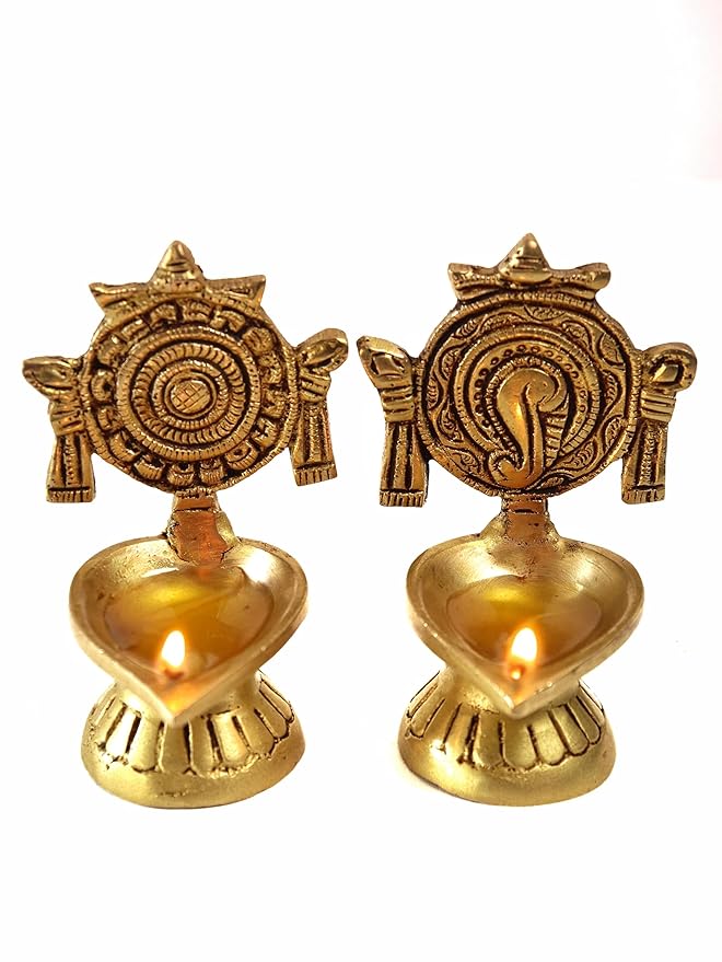 Brass Shank Chakra Diya
