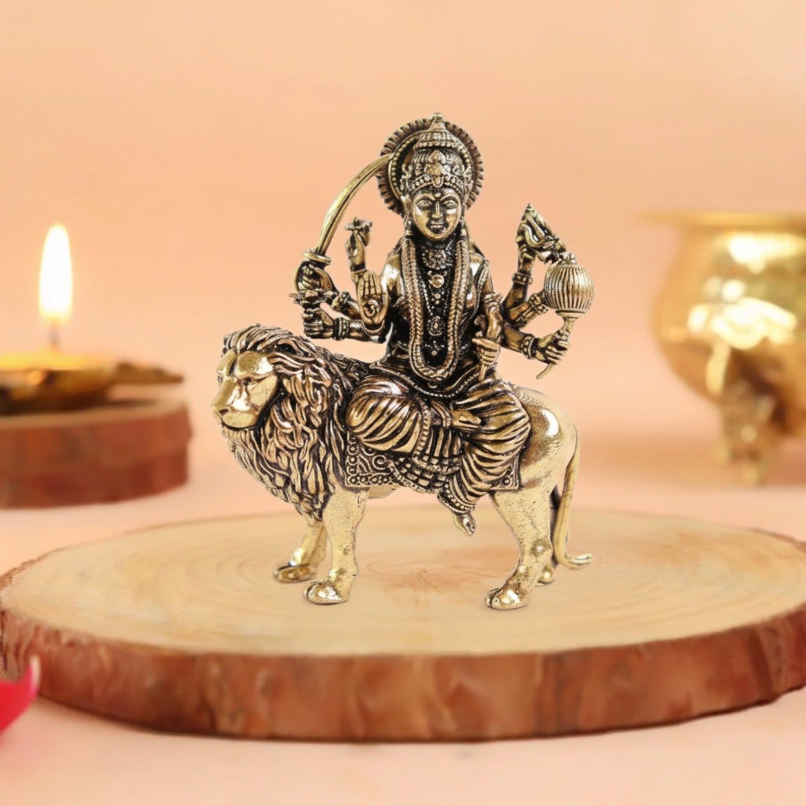 Brass Durga Idol - 3 Inch