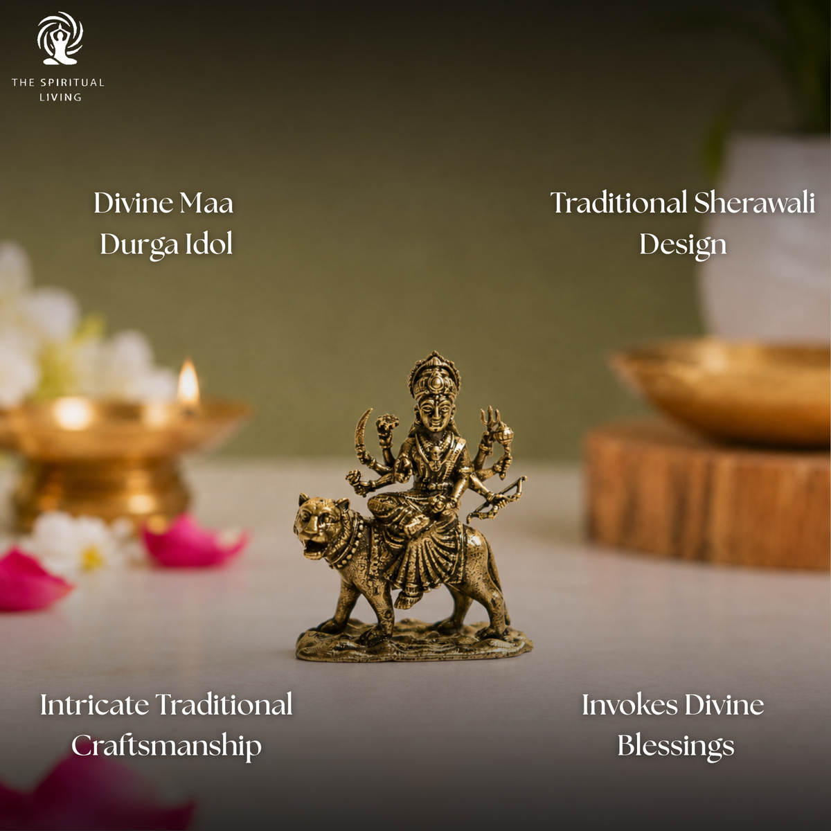 Durga Ji Ki Murti | 1 Inch | Brass Small Idols | Ambe Maa | Sherawali | Shakti |