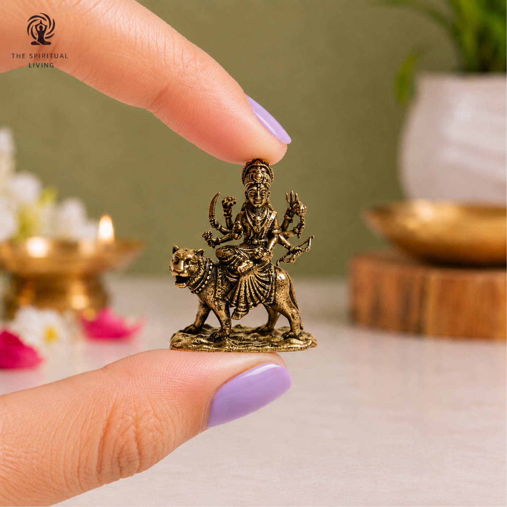 Durga Ji Ki Murti | 1 Inch | Brass Small Idols | Ambe Maa | Sherawali | Shakti |