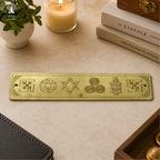 Brass Dwar Patti | 7 Inch | For Main Door Outside | Sudarshan Chakra| Shatkona | Triskelion |