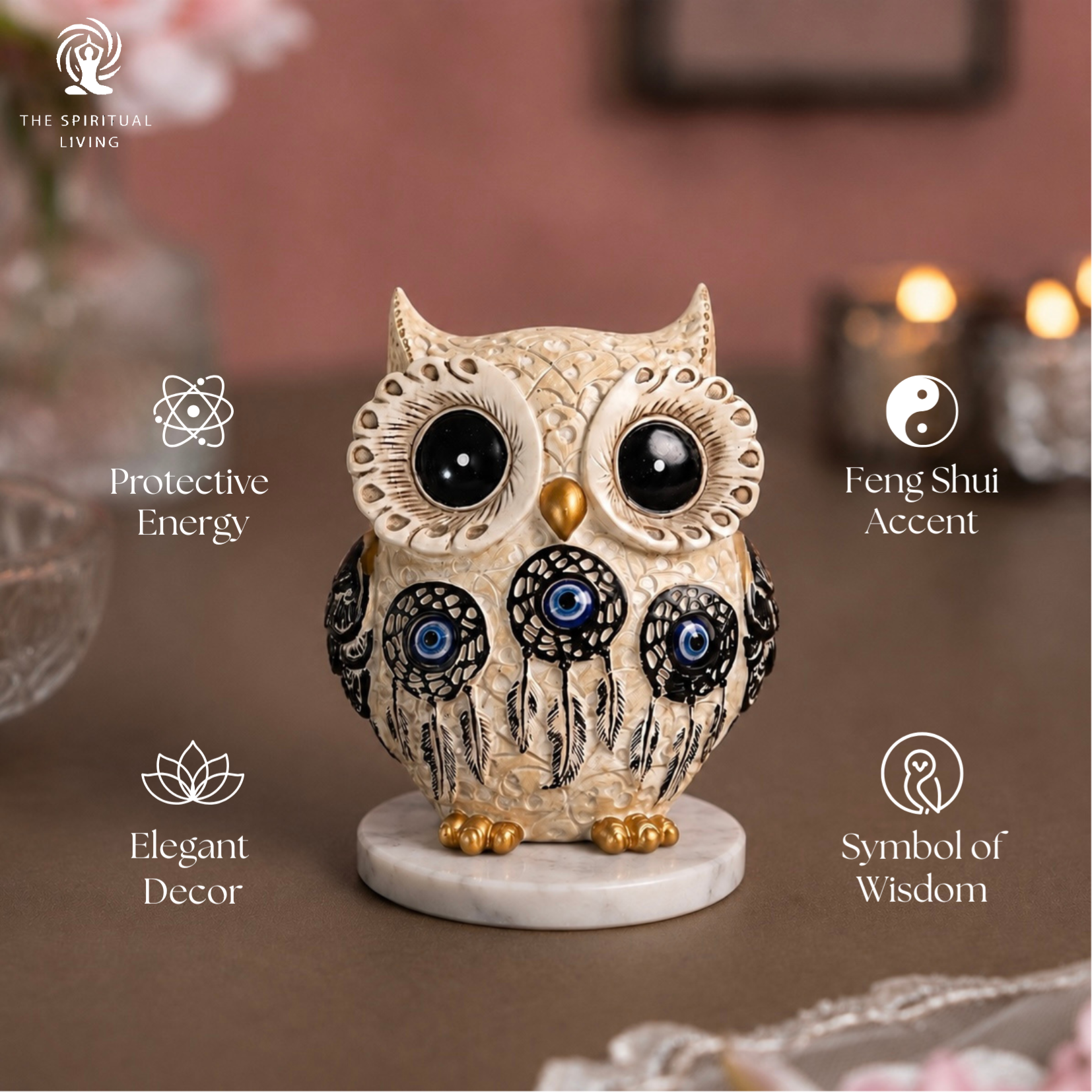 White Owl Showpiece - ( Evil Eye )