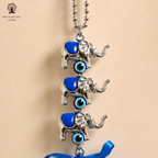 Evil Eye Wall Hanging with 3 Elephants | 9 Inch