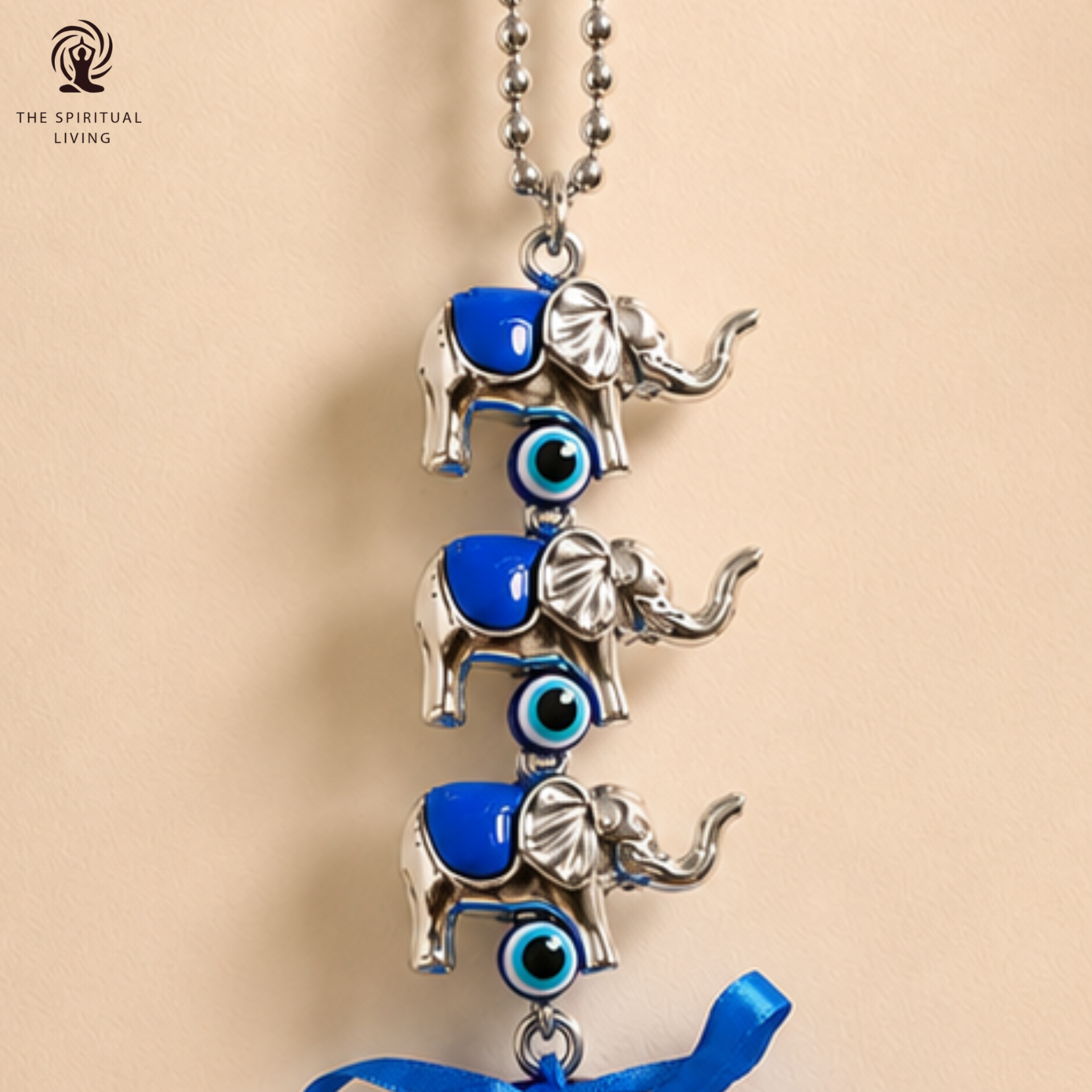 Evil Eye Wall Hanging with 3 Elephants | 9 Inch