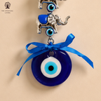 Evil Eye Wall Hanging with 3 Elephants | 9 Inch