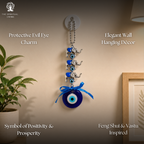 Evil Eye Wall Hanging with 3 Elephants | 9 Inch