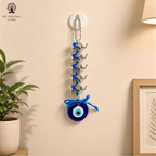 Evil Eye Wall Hanging with 5 Elephants - 8 Inch