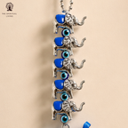 Evil Eye Wall Hanging with 5 Elephants - 8 Inch