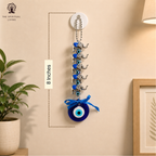 Evil Eye Wall Hanging with 5 Elephants - 8 Inch