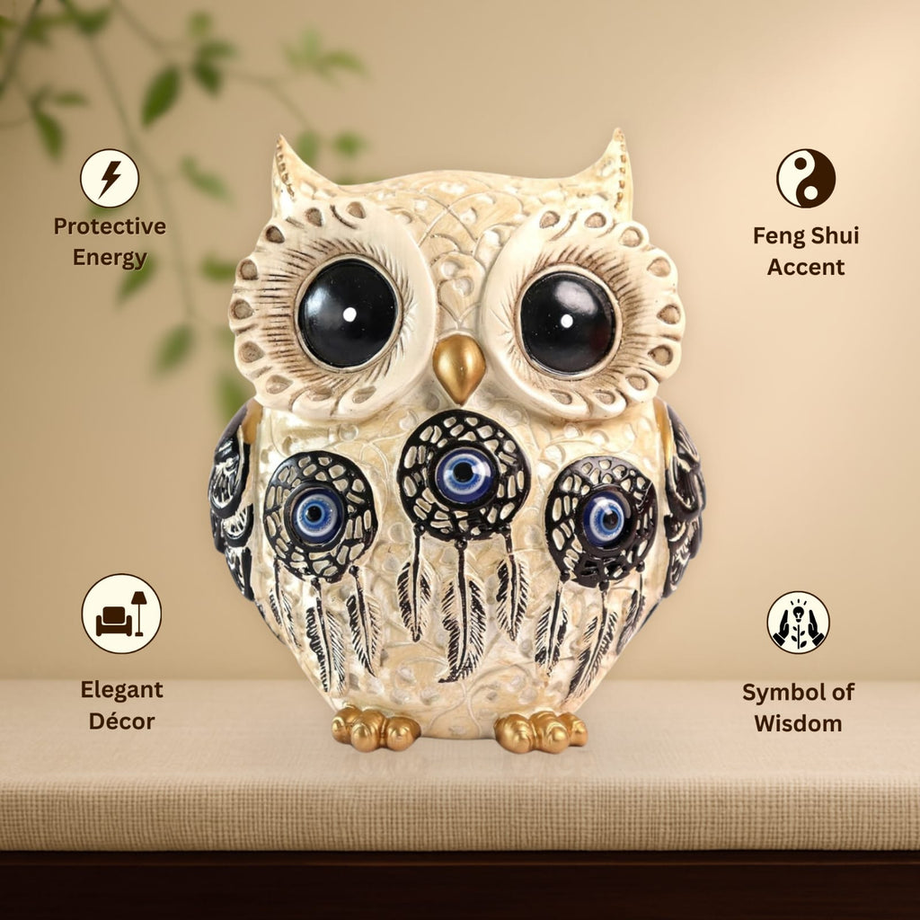 White Owl Showpiece - ( Evil Eye )