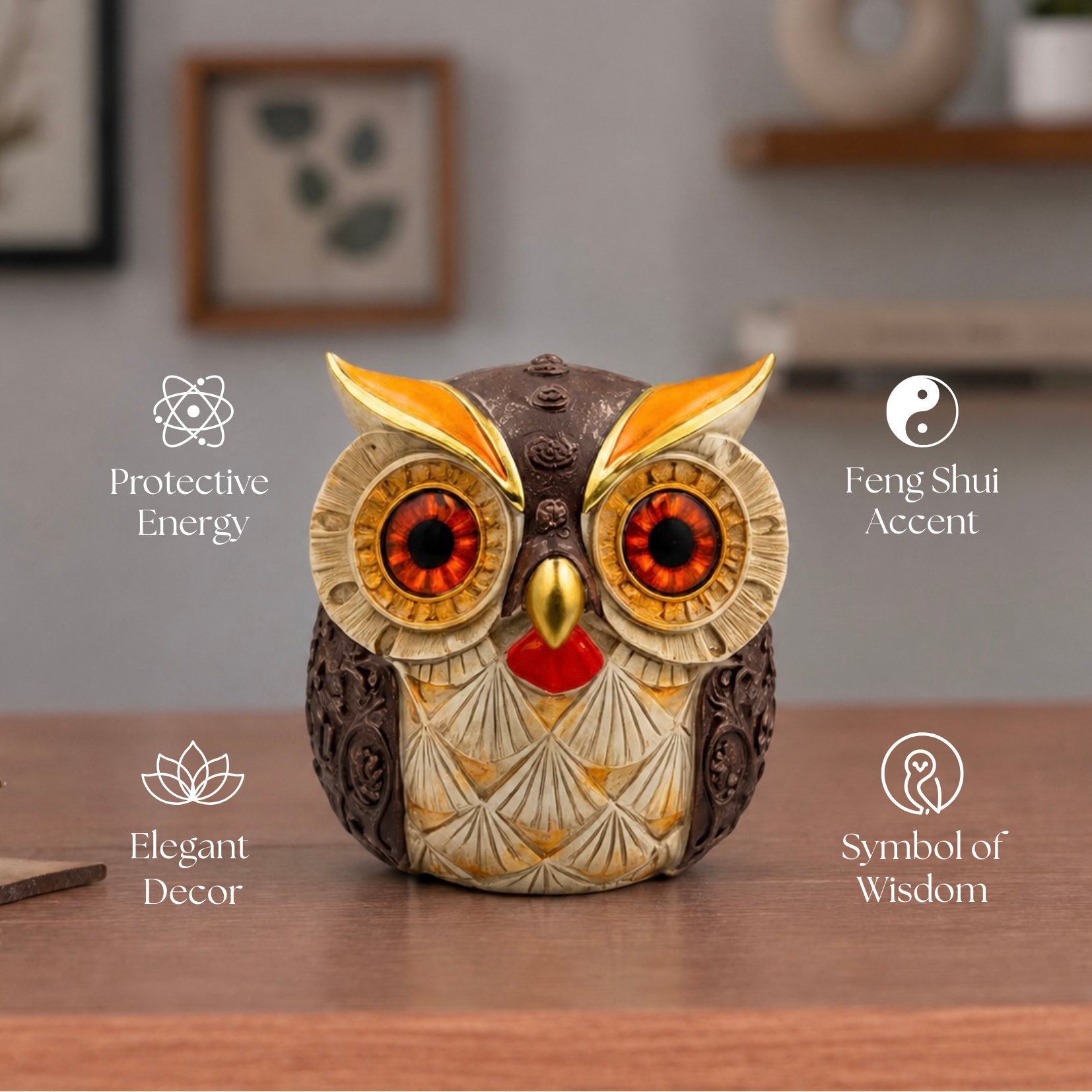 Premium Lucky Owl Statue for Good Luck | 4.5 Inch | Feng Shui | उल्लू |