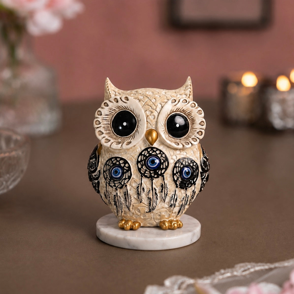 White Owl Showpiece - ( Evil Eye )