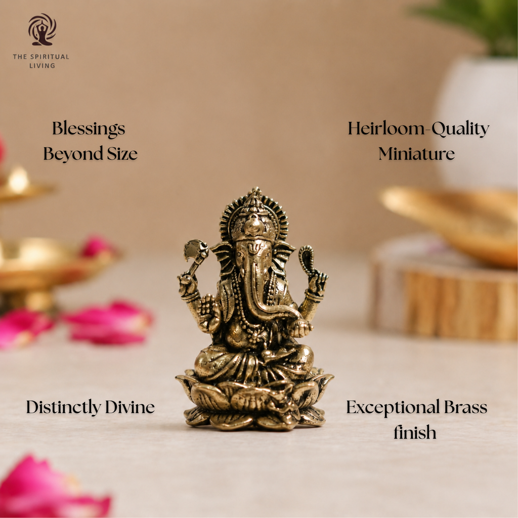 Brass Ganesha Miniature Idol - 1 Inch