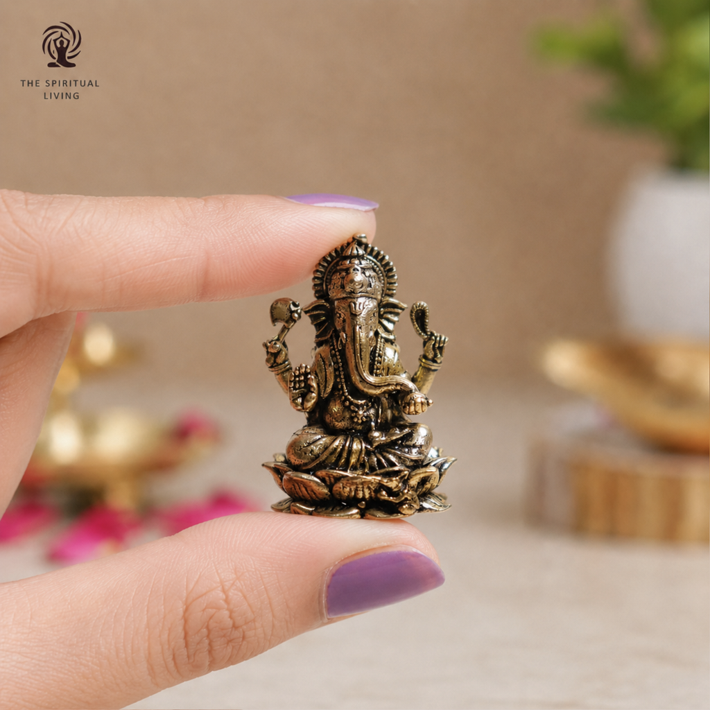 Brass Ganesha Miniature Idol - 1 Inch