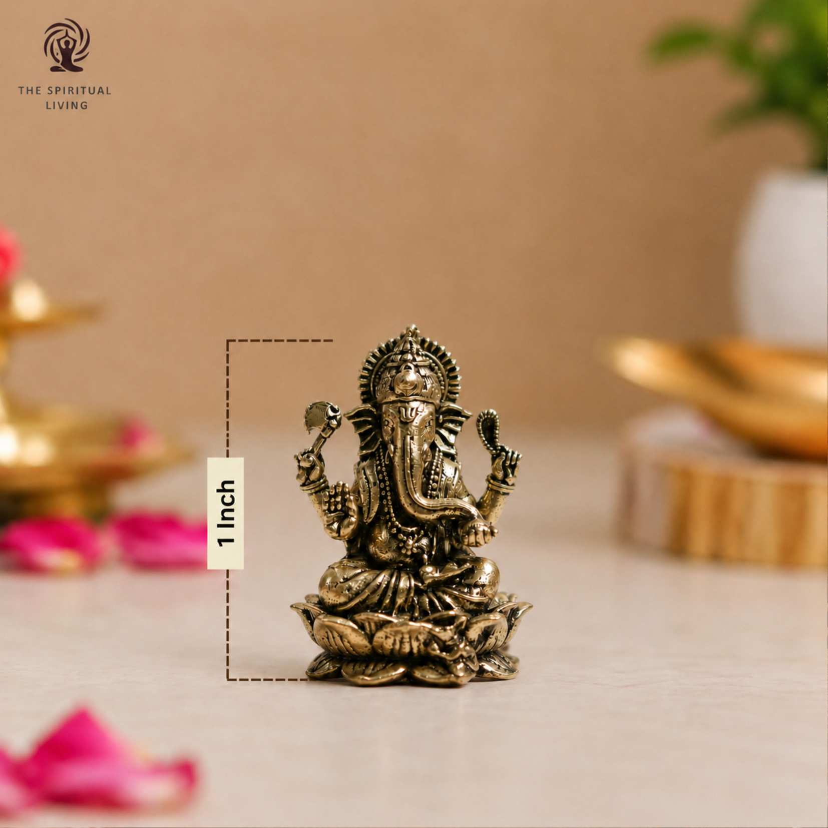 Brass Ganesha Miniature Idol - 1 Inch