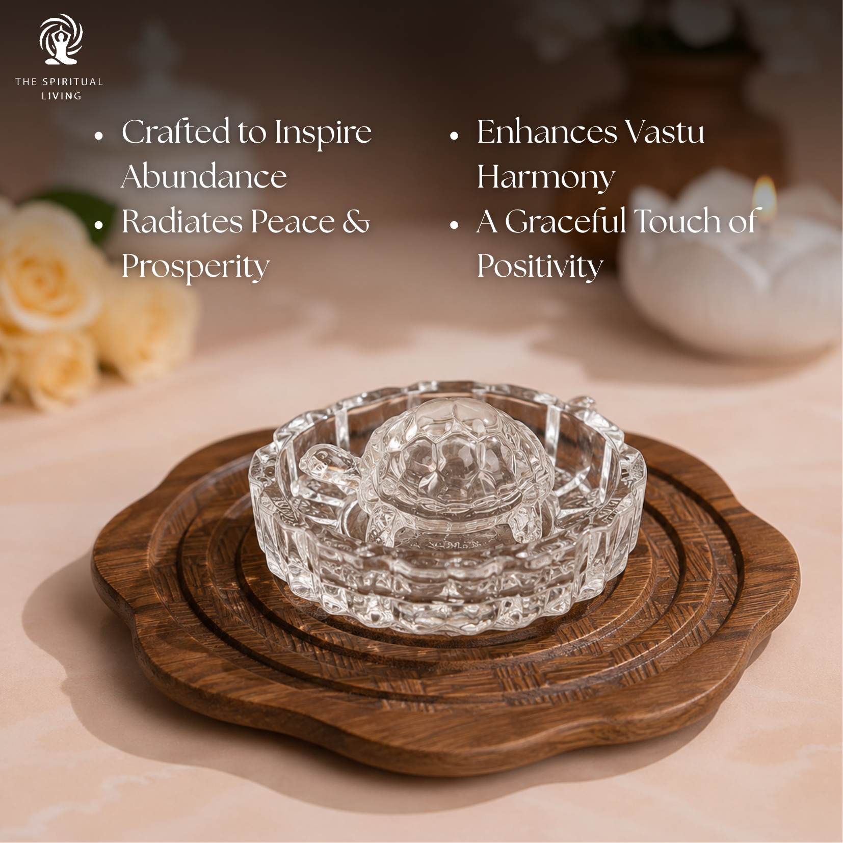 Glass Crystal Laxmi Turtle | Kachua with Plate | 4 INCH