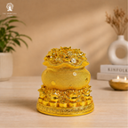 Feng Shui Wealth Bag with Gold Ingots & Coins | 5 Inch | Lucky Fortune Yuan Bao Statue|