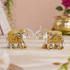 24K Gold & Silver Plated Elephant Set (2.5 Inch | Pack of 2)