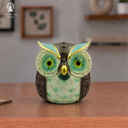 Premuim Green Owl Statue for Good Luck I 4.5 Inch |  उल्लू | Figurine | Showpiece |