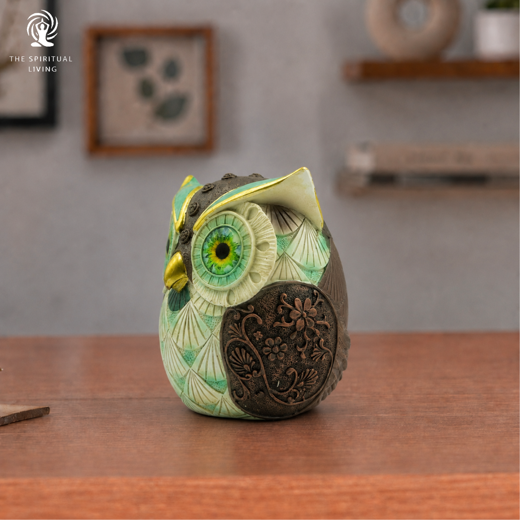 Premuim Green Owl Statue for Good Luck I 4.5 Inch |  उल्लू | Figurine | Showpiece |