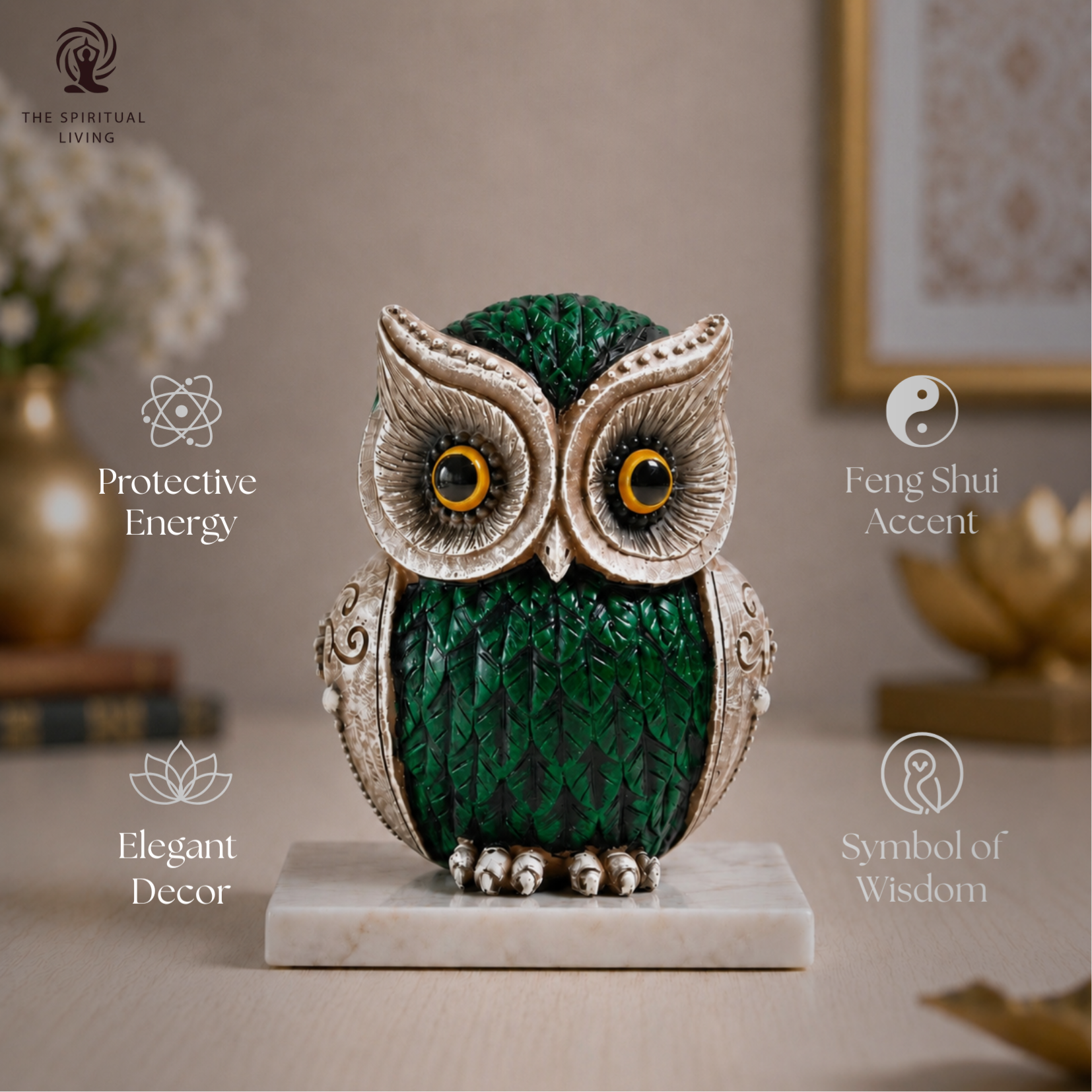 Owl Statue for Good Luck - 4 Inch