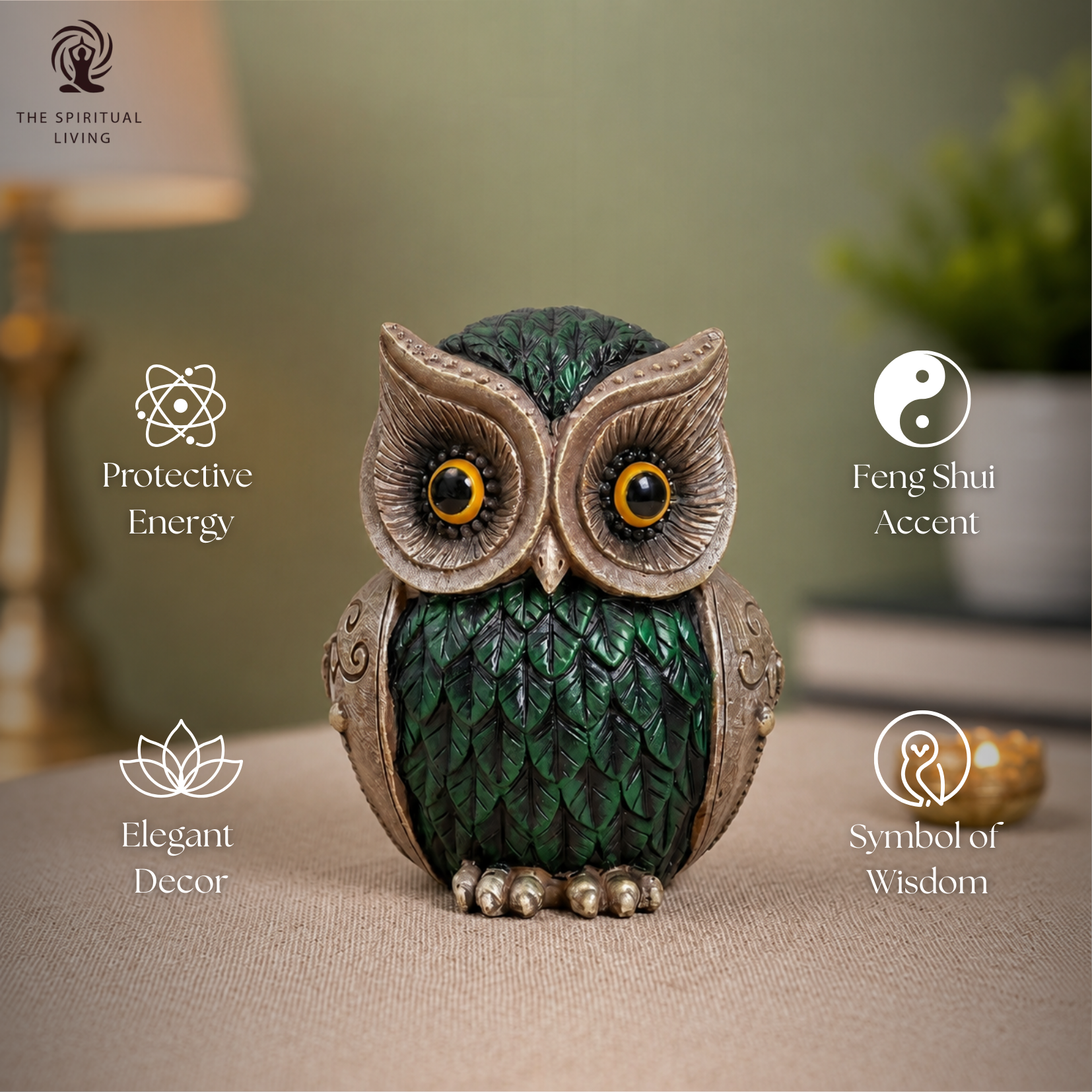 Owl Statue for Good Luck - 4 Inch