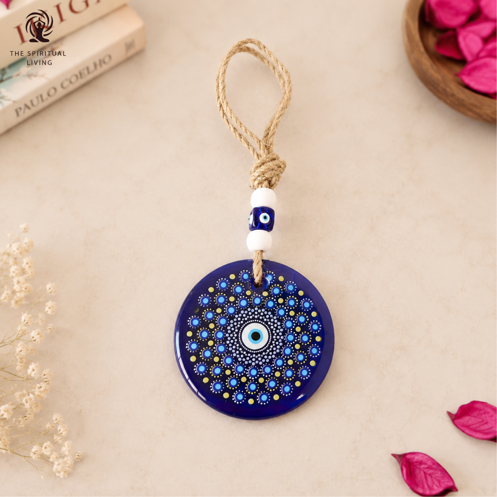 Evil Eye Hanging for Home Entrance I 8 Inch | Feng Shui Vastu | Blue Beads Evil Eye |
