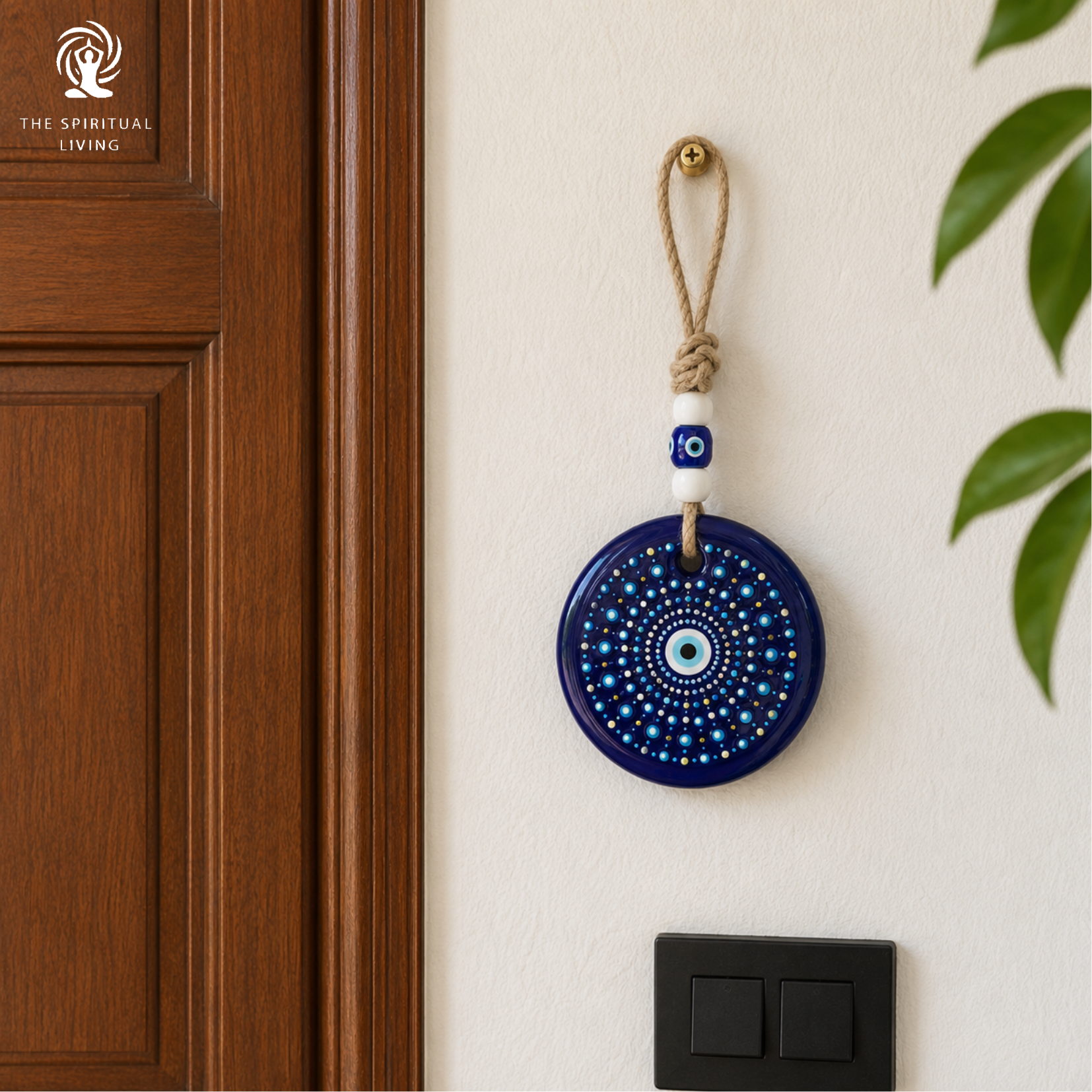 Evil Eye Hanging for Home Entrance I 8 Inch | Feng Shui Vastu | Blue Beads Evil Eye |