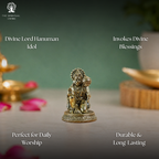 Small Brass Hanuman Idol | 1.5 Inch | Mini Lord Hanuman Ji Statue for Car | Bajrangbali Murti | Maruti Idol |
