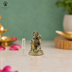 Small Brass Hanuman Idol | 1.5 Inch | Mini Lord Hanuman Ji Statue for Car | Bajrangbali Murti | Maruti Idol |