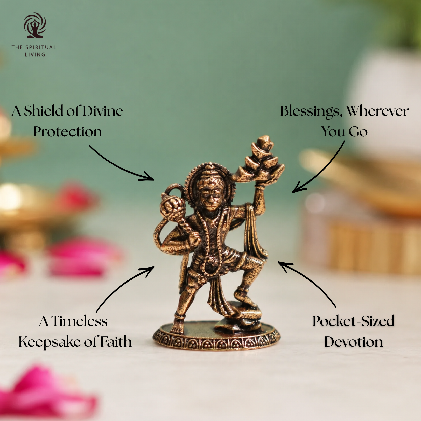 Brass Hanuman Mini Murti | 1 Inch | Statue | Idol