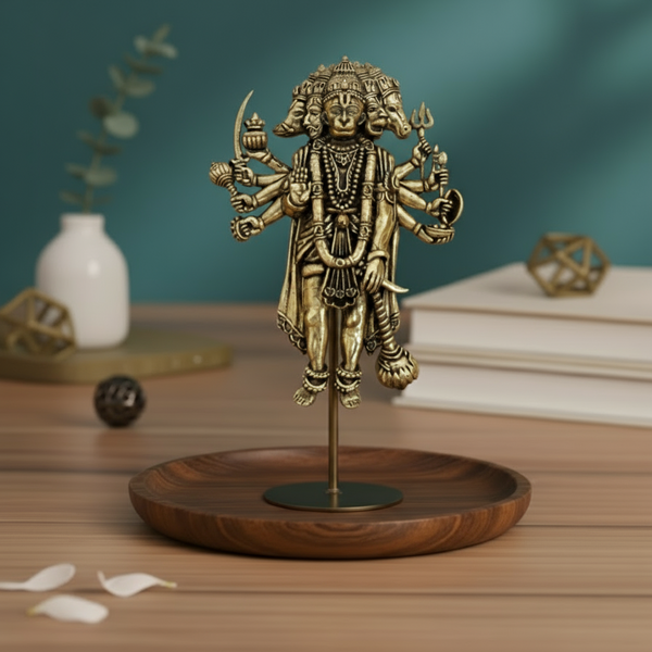 Brass Panchmukhi Hanuman for Door Entrance - 4 Inch