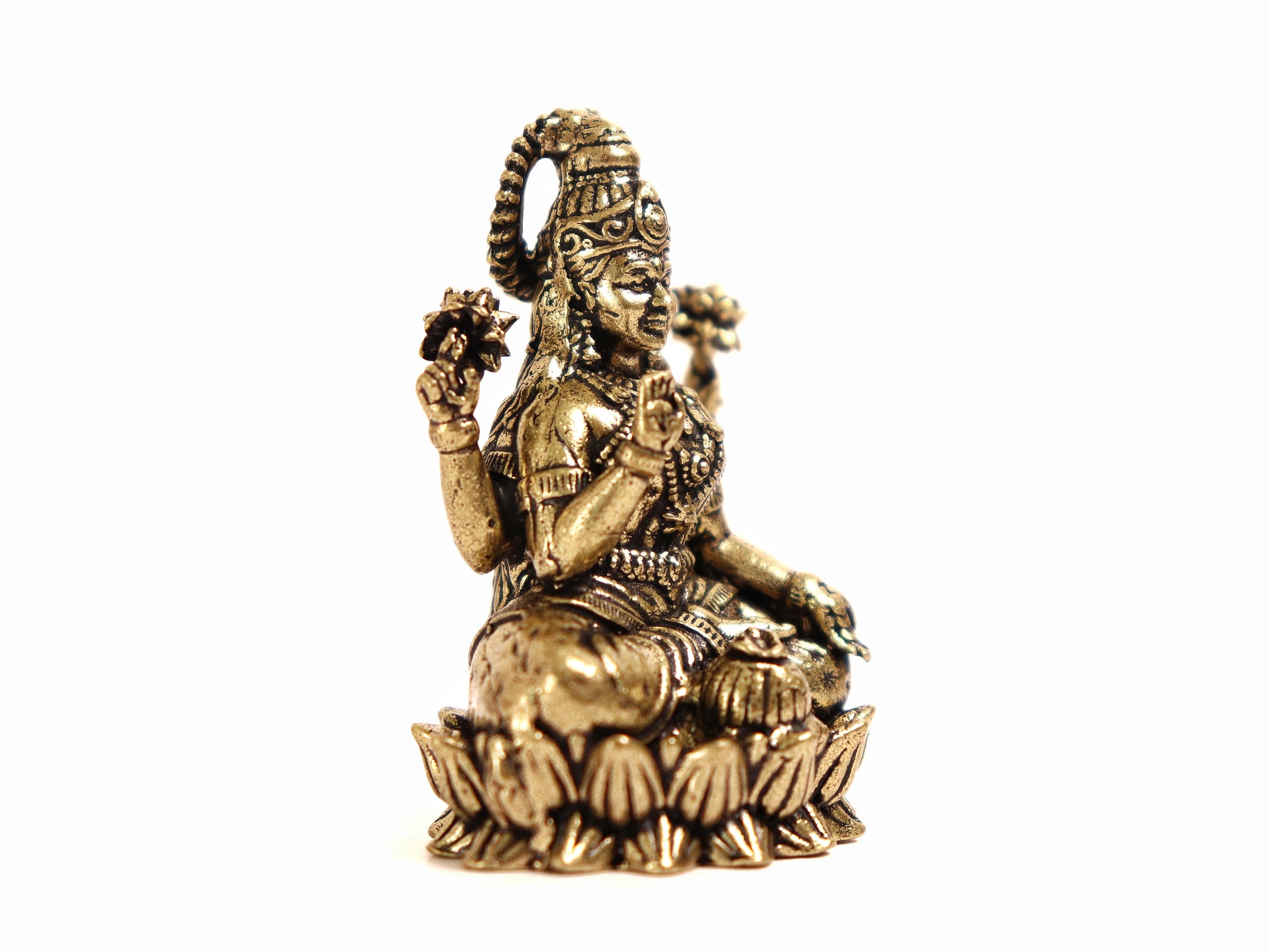 Brass Small Laxmi Idol - 2 Inch