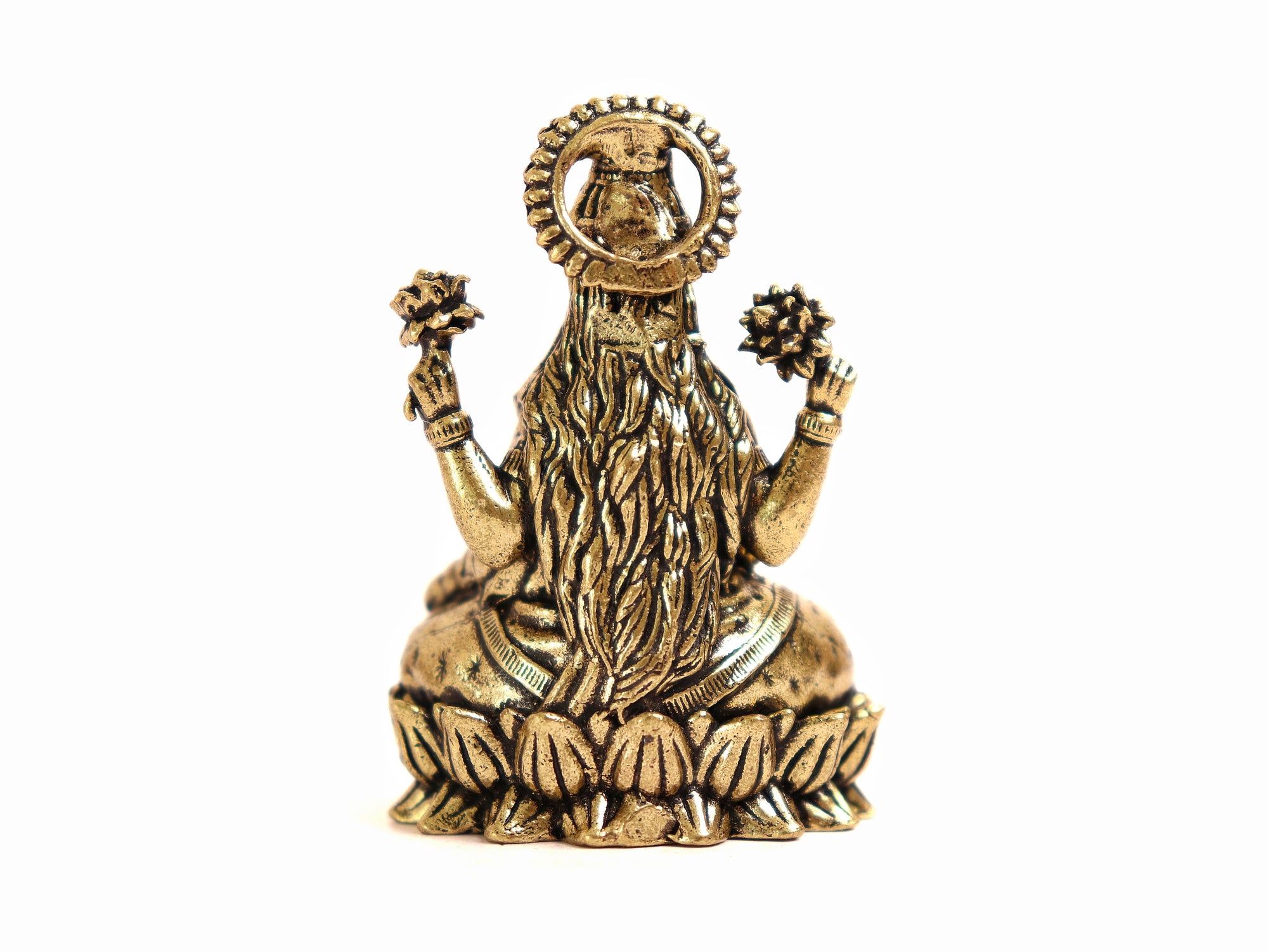 Brass Small Laxmi Idol - 2 Inch