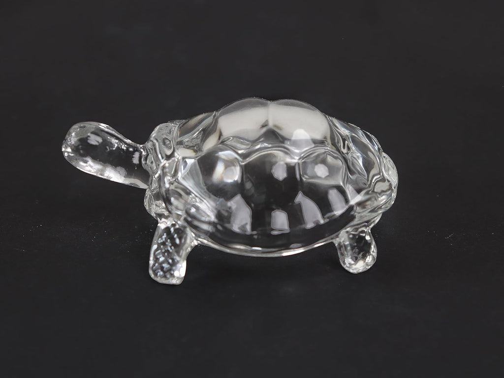 Glass Crystal Laxmi Turtle | 4 INCH | Kachua with Plate |