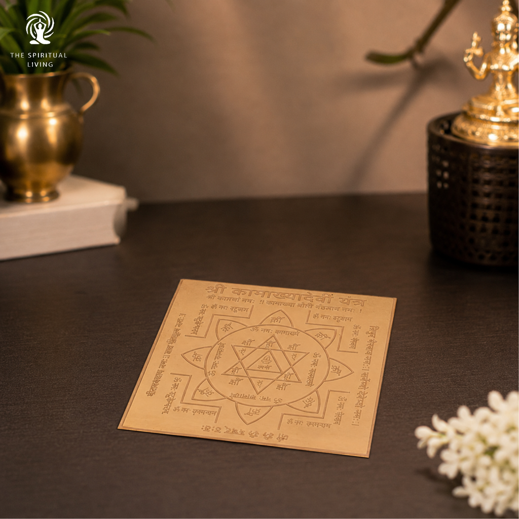 Shree Kamakhya Devi Yantra | 4 Inch |Home | Good Luck | Office | Protection | Pooja Room | Shop | श्री कामाख्या देवी यंत्र
